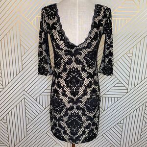 Free People Fair Maiden Velvet Bodycon‎ Dress Black